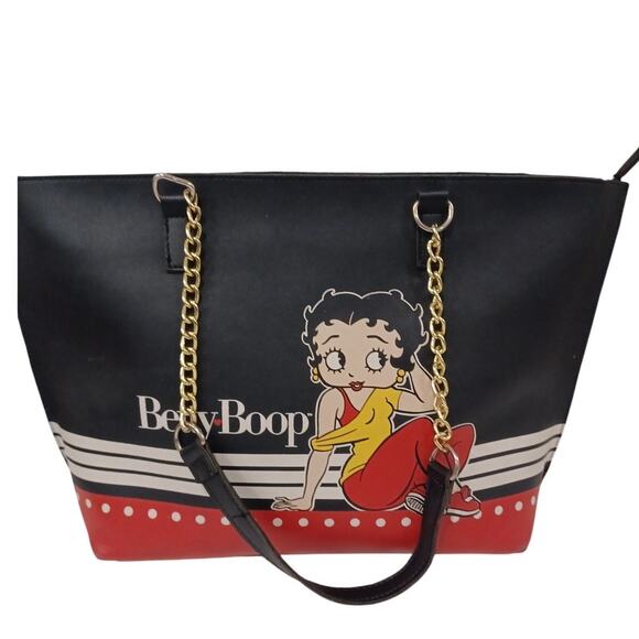 Betty Boop Womens Handbag Black/Red/White - Picture 1 of 8